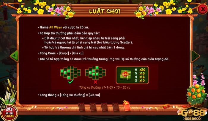 Sắc xuân chợ Tết Go88 Luật chơi Nổ hũ Sắc Xuân Chợ Tết Go88 người chơi cần ghi nhớ