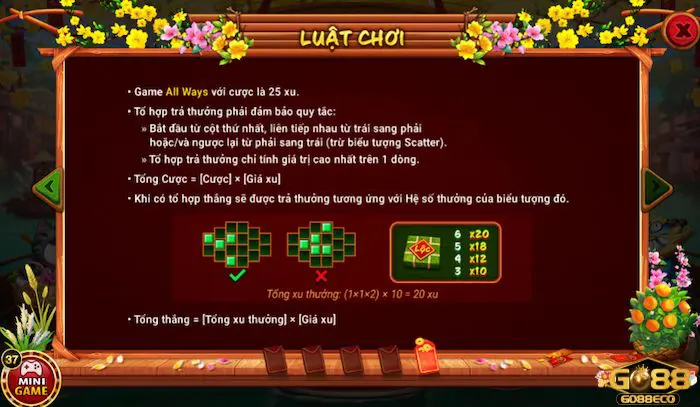 Sắc xuân chợ Tết Go88 Luật chơi Nổ hũ Sắc Xuân Chợ Tết Go88 người chơi cần ghi nhớ