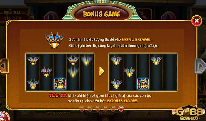 Bí mật Cleopatra Go88 Vòng quay đặc biệt Bonus Game trong Bí mật Cleopatra Go88