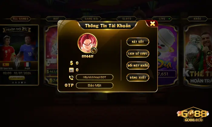 Điều khoản Khoá tài khoản nếu vi phạm điều khoản của cổng game Go88