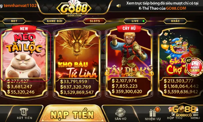 mèo tài lộc go88 Lực chọn game Mèo Tài Lộc