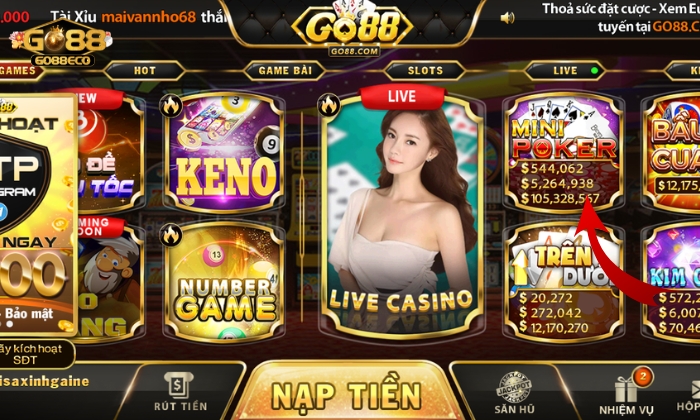 mini poker go88 Lựa chọn Mini Poker