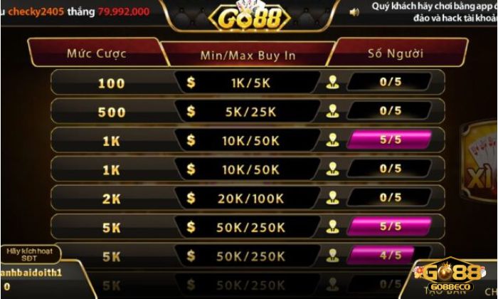 xì dách Go88 Quy tắc chơi bài Xì Dách Go88