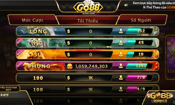 xóc đĩa go88 Lợi ích người chơi nhận được khi tham gia xóc đĩa Go88